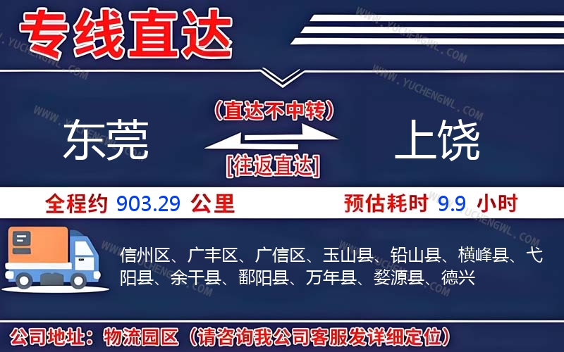 東莞到上饒物流公司