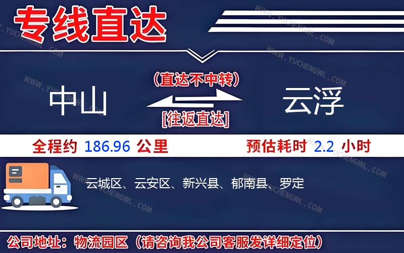 中山到云浮物流公司