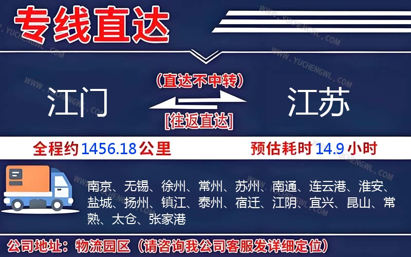 江門到江蘇物流公司