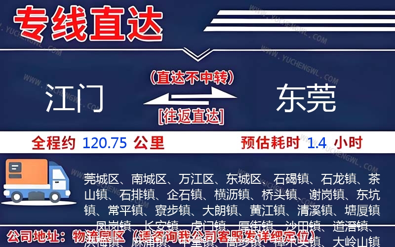 江門到東莞物流公司