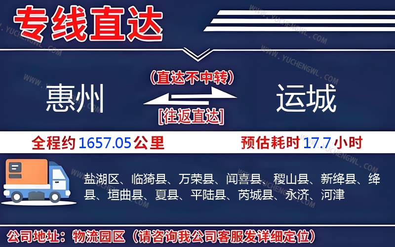 惠州到運城物流公司