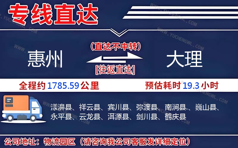 惠州到大理物流公司