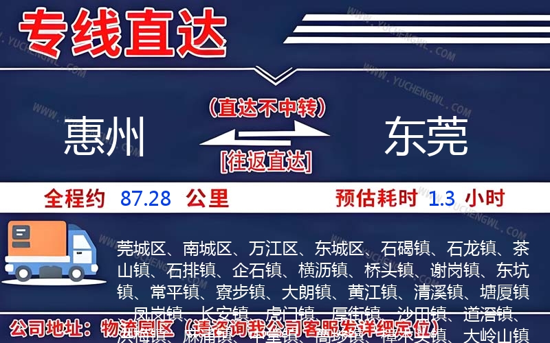 惠州到東莞物流公司