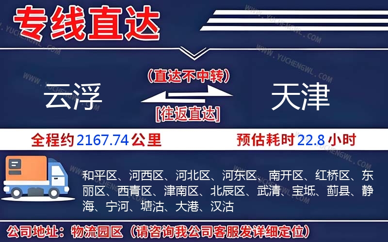 云浮到天津物流公司