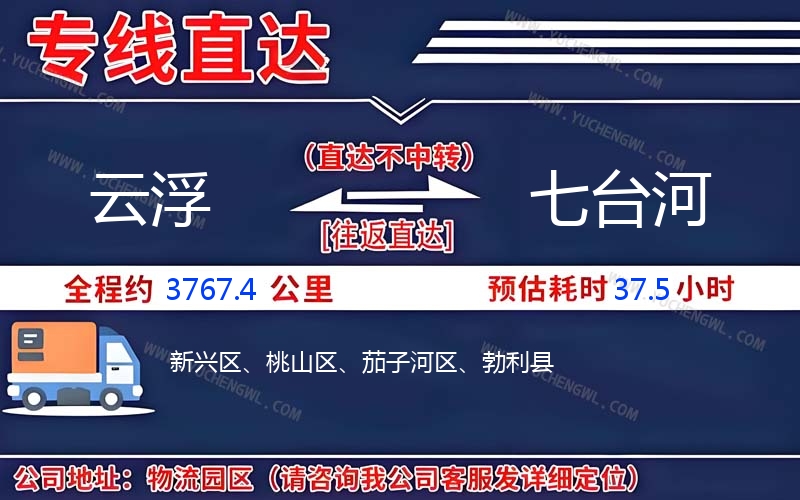云浮到七臺(tái)河物流公司
