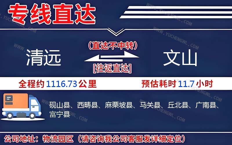 清遠(yuǎn)到文山物流公司