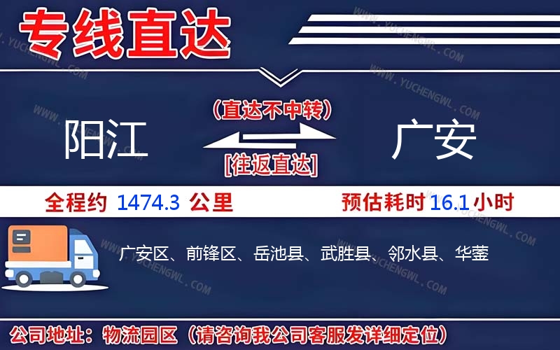 陽(yáng)江到廣安物流公司