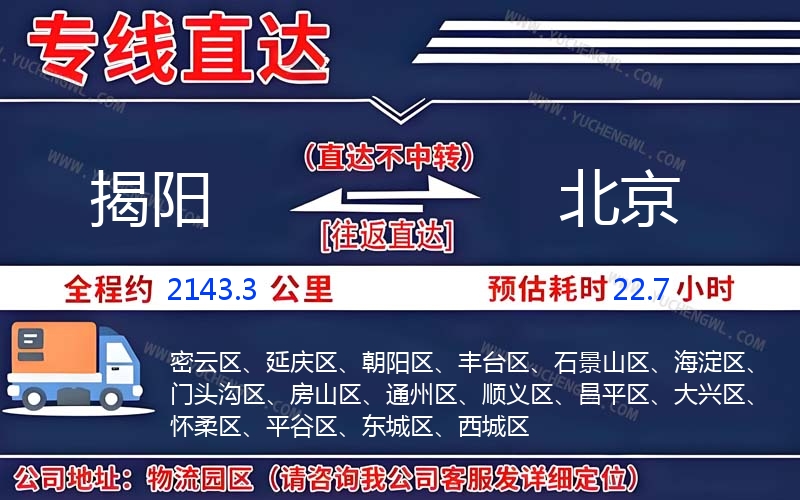 揭陽到北京物流公司