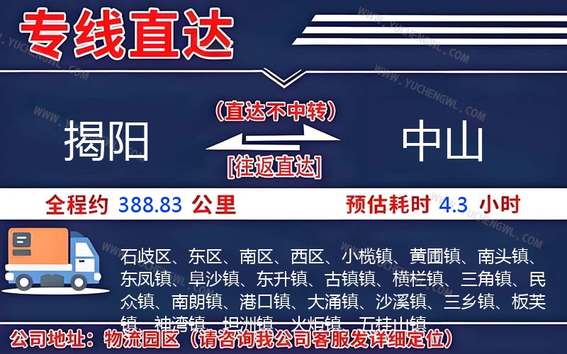 揭陽(yáng)到中山物流公司