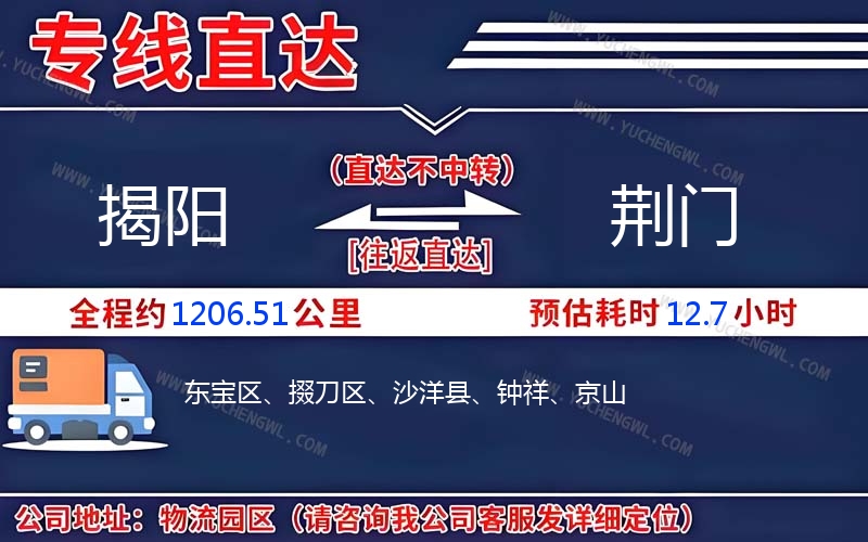 揭陽(yáng)到荊門物流公司