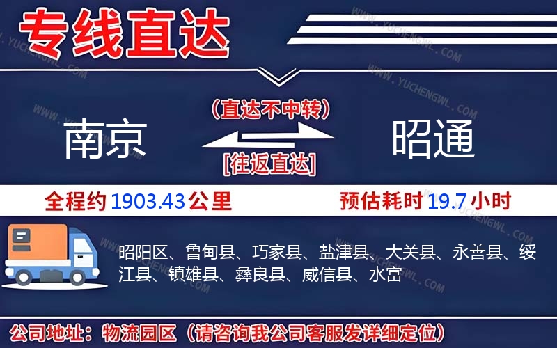 南京到昭通物流公司