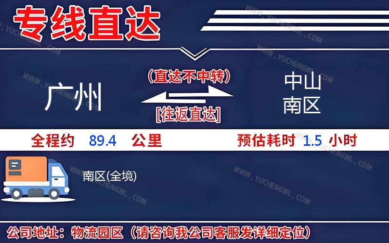 廣州到中山南區(qū)物流公司