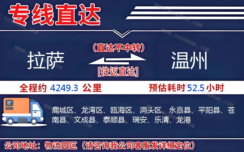 拉薩到溫州物流公司