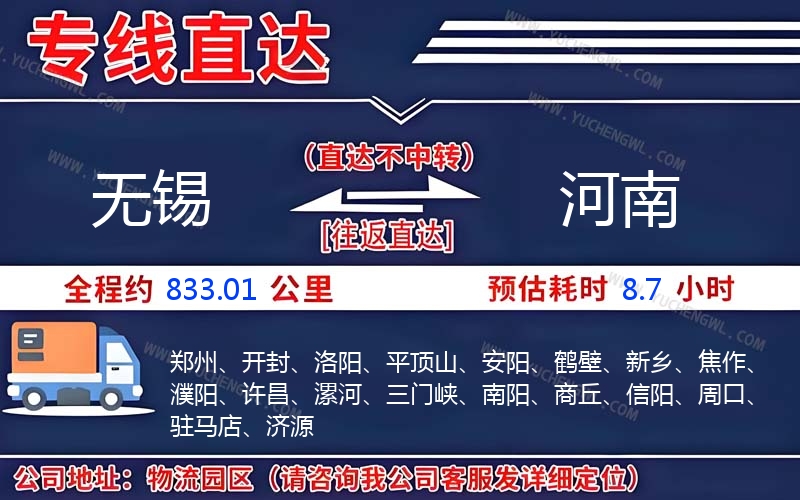 無(wú)錫到河南物流公司