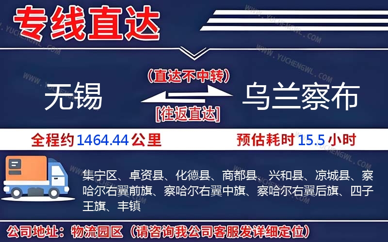 無錫到烏蘭察布物流公司