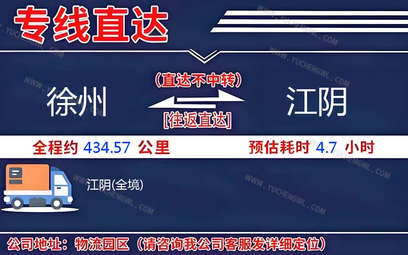 徐州到江陰物流公司