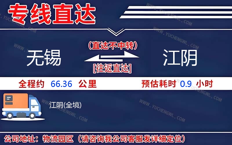 無錫到江陰物流公司