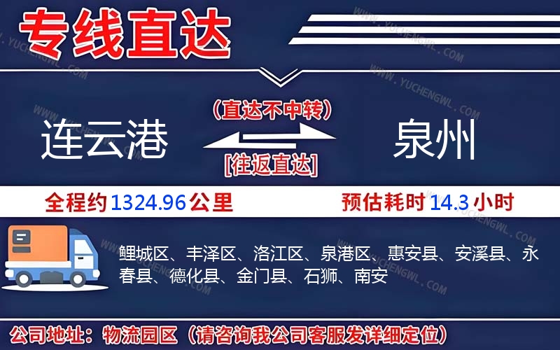 連云港到泉州物流公司