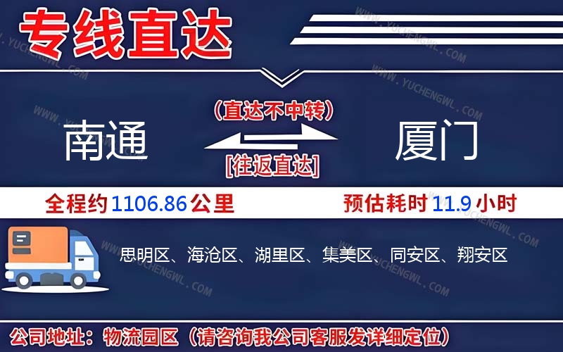 南通到廈門物流公司