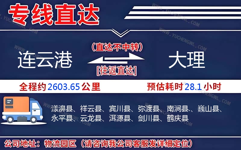 連云港到大理物流公司