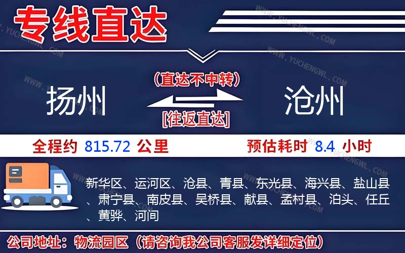 揚(yáng)州到滄州物流公司