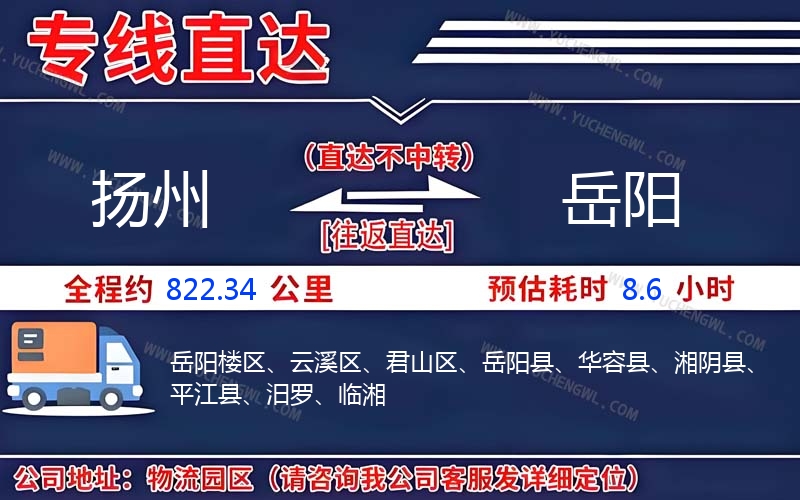 揚(yáng)州到岳陽(yáng)物流公司