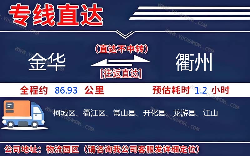 金華到衢州物流公司